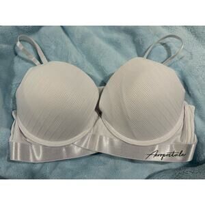 Aeropostale white padded Push-up underwired Bra size 38C Retro Y2K